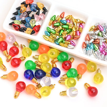 10PCS 6–28mm Light Bulb Shape Resin Pendant Set