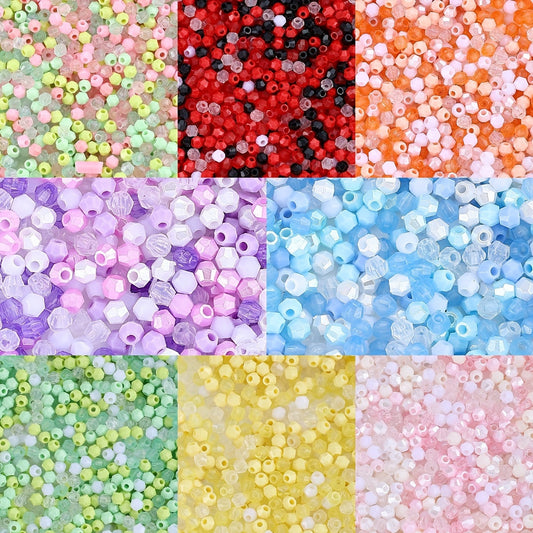 500PCS 4mm Acrylic Rhombus Bead Set