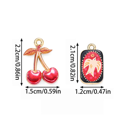 16PCS Color Printed Zinc Alloy Pendant Set