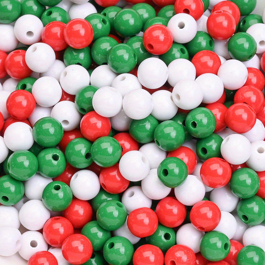 Christmas Round Acrylic Beads