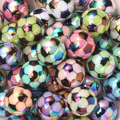 AB Football Baseball Acrylic Spacer Beads