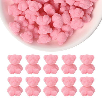 Resin Flocked Bowknot Beads
