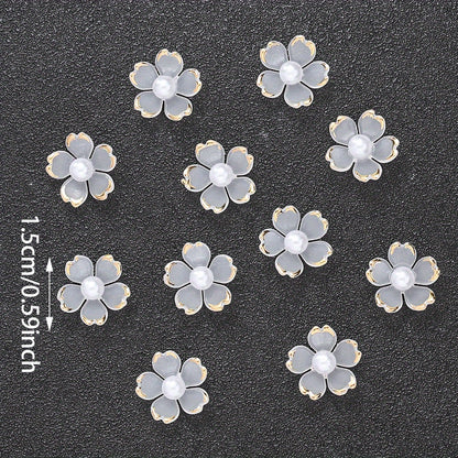 30pcs/set Transparent White Acrylic Cherry Blossom Flower Beads