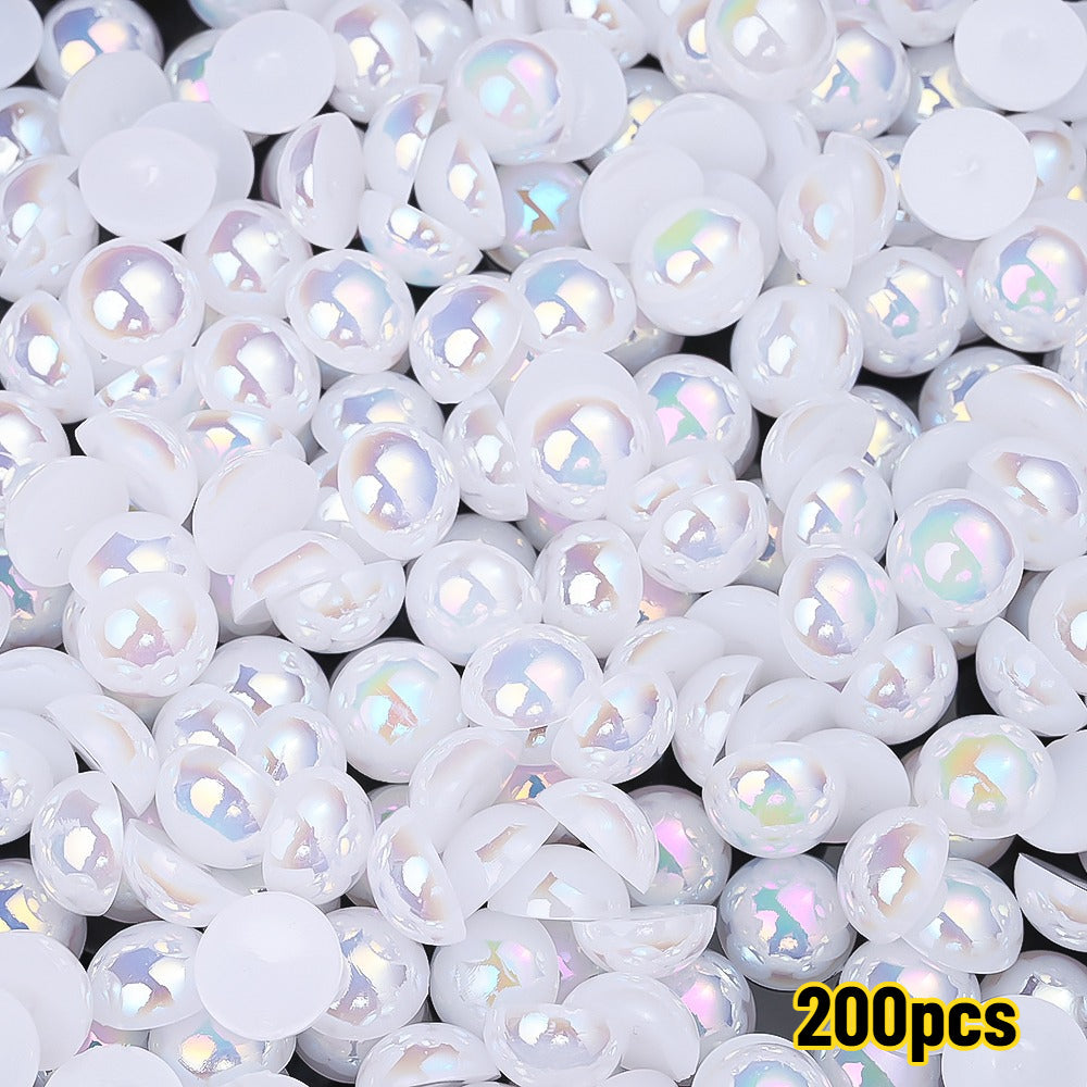 AB Rhinestone Flat Back Pearl Beads