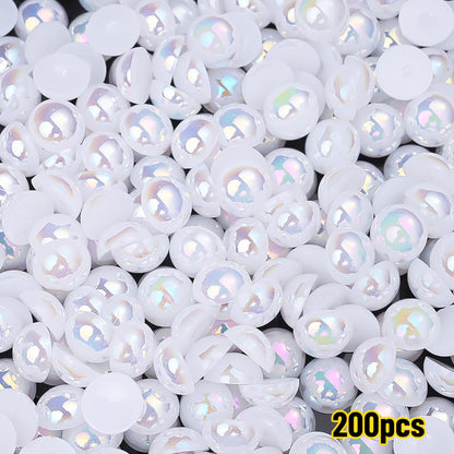 AB Rhinestone Flat Back Pearl Beads