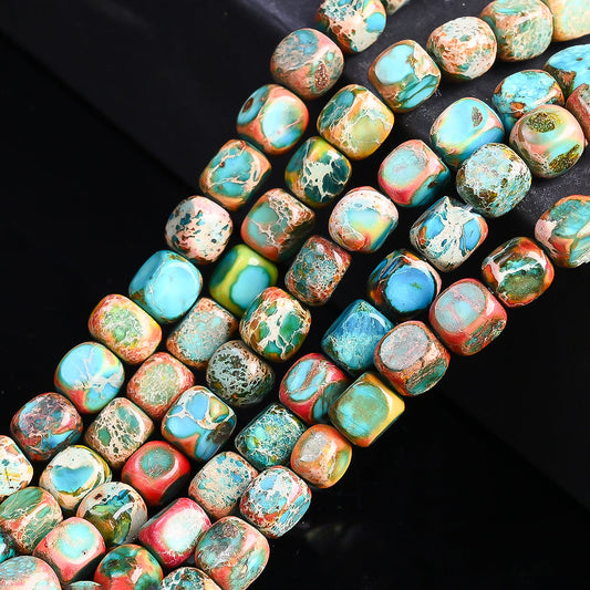 Orange Blue Stone Spacer Beads