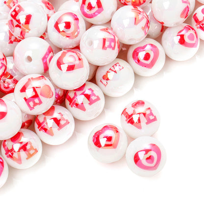 10pcs 16mm Valentine's Day AB Color Acrylic Beads