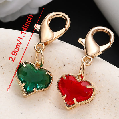 Colorful Crystal Heart Pendant Charms