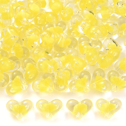Peach Heart Acrylic Beads