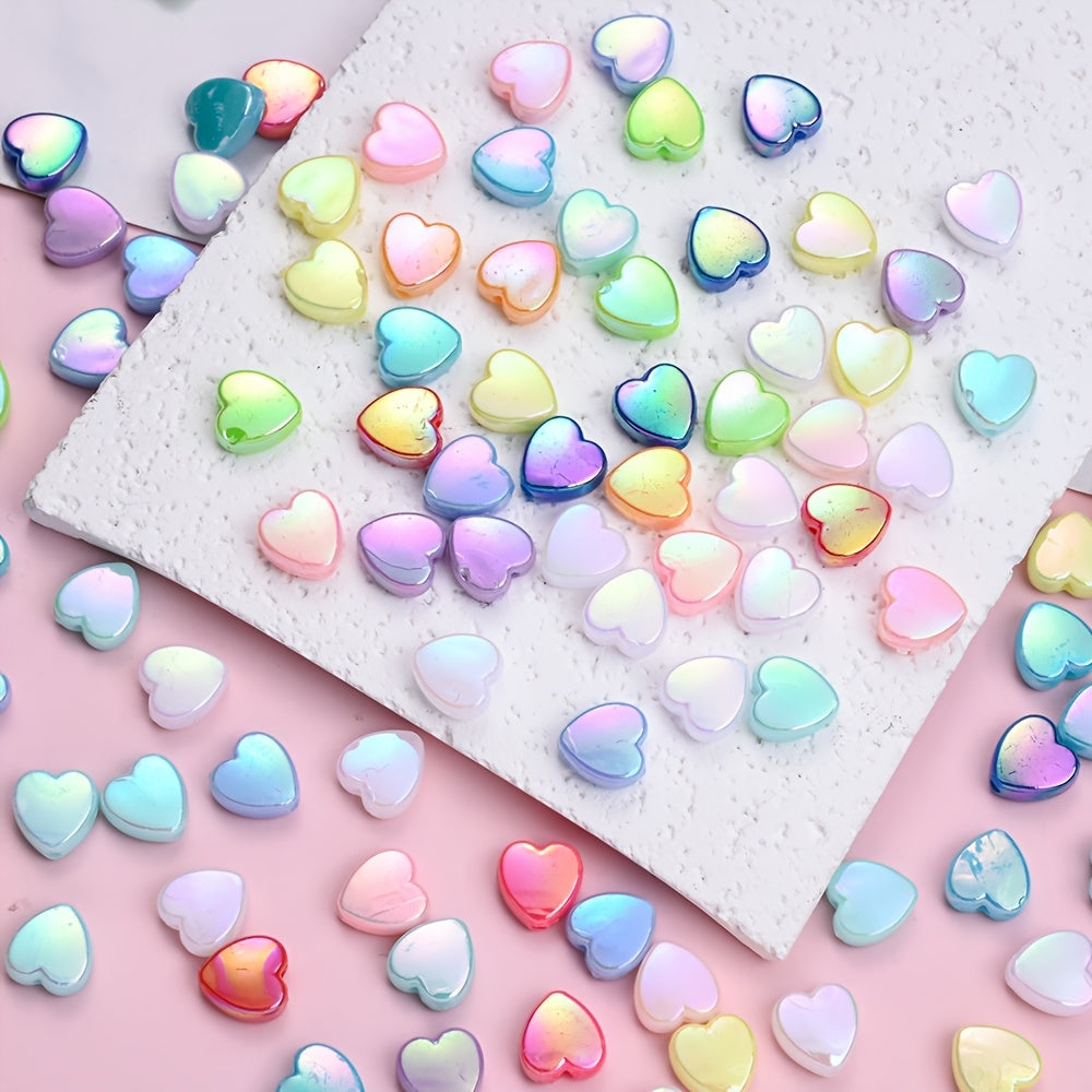 100-Piece 9 mm Love Acrylic Spacer Beads