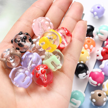 Candy Hand Painted Acrylic Beads