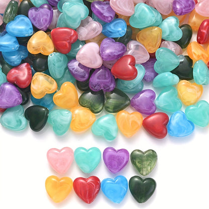 Stained Acrylic Star & Heart Beads
