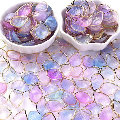 50pcs/set 15x22mm Fashion Petal Beads