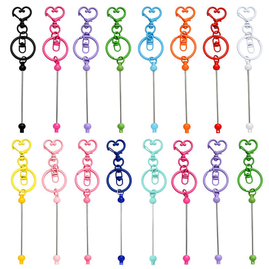Color Love Shape Iron Keychain Bases