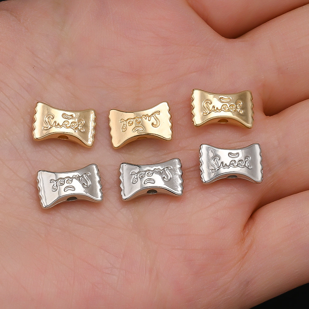 50pcs Golden & Silvery CCB Candy Letter Beads