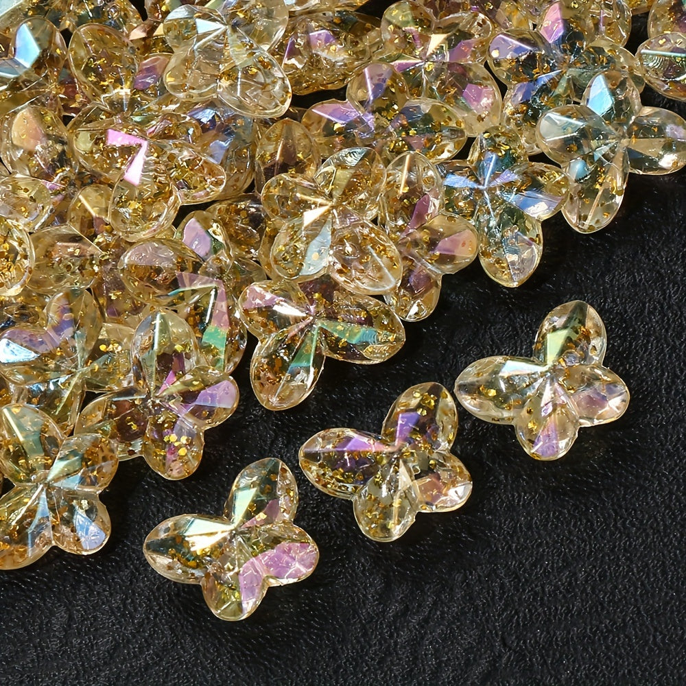 Vibrant Transparent Acrylic Butterfly Beads