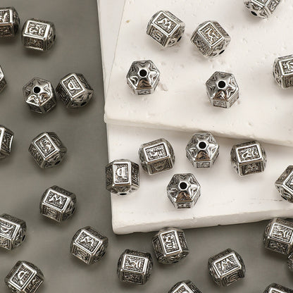 Silver Vintage Barrel Beads