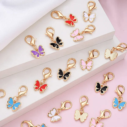 Colorful Enamel Butterfly Pendant Charms