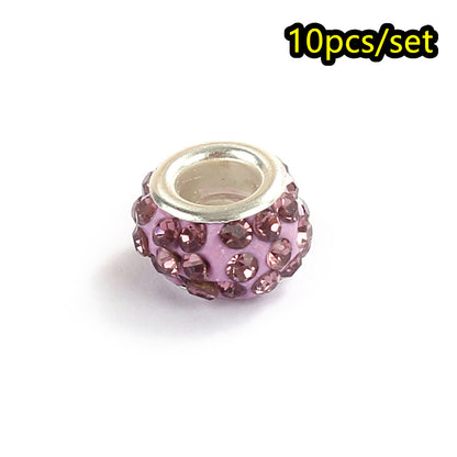 10pcs/lot Colorful European Style Rhinestone Spacer Beads