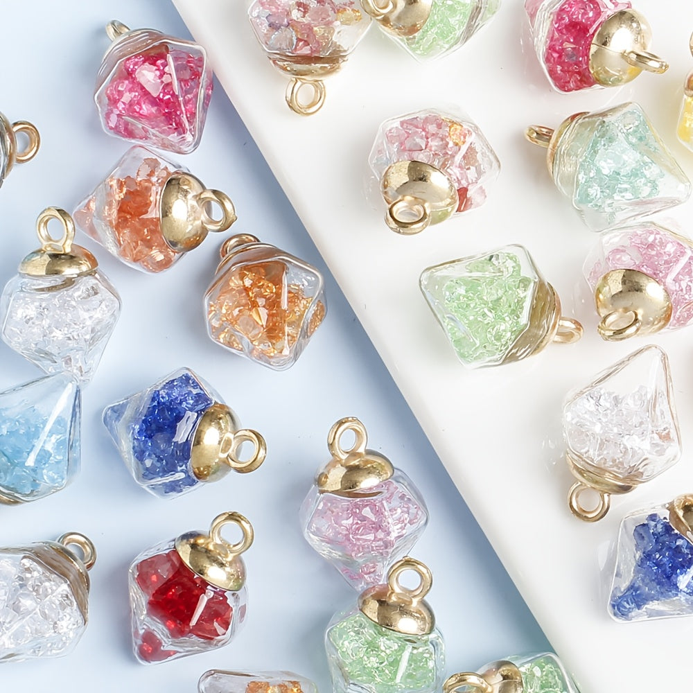 10PCS 16×22mm Minimalist Teardrop Glass Pendant Set