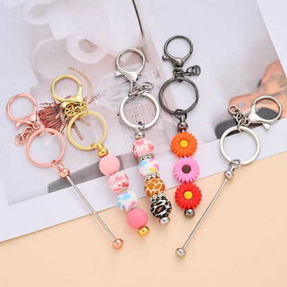 4-Piece Random Mixed Metal Beaded Keychains