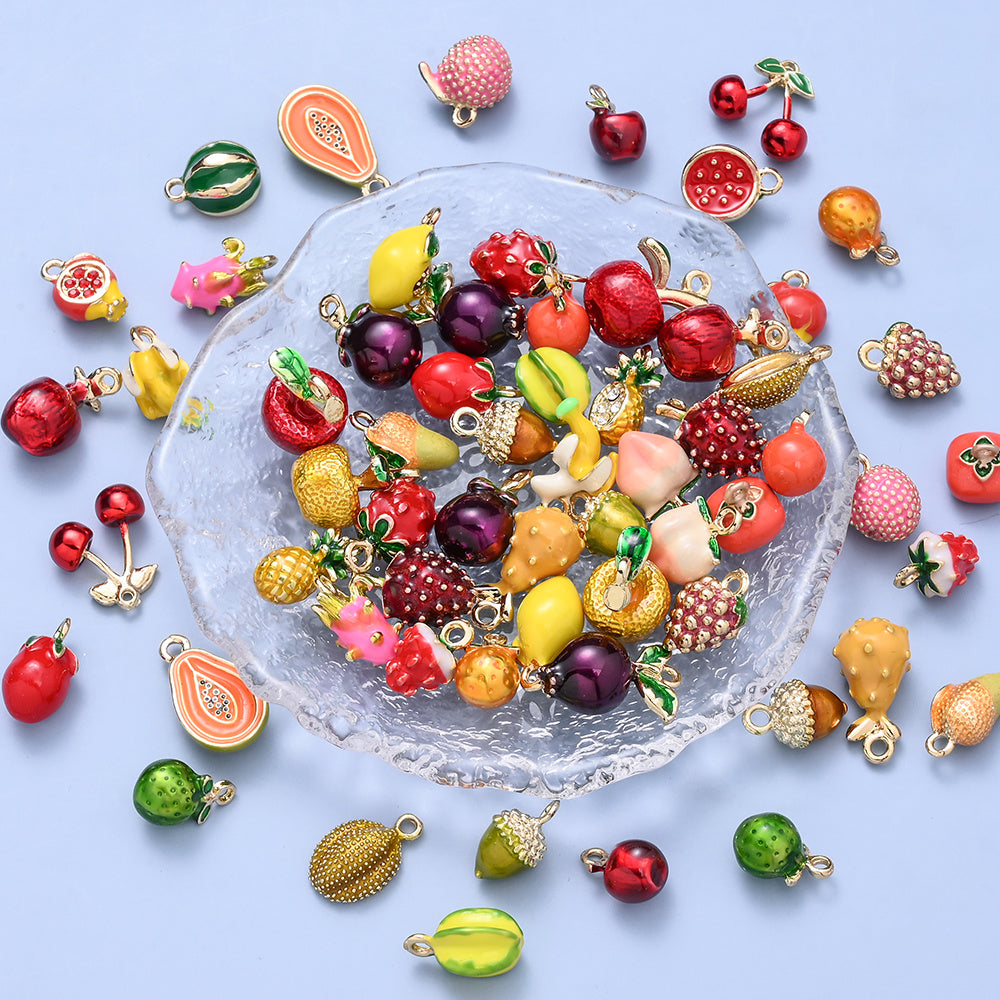 2PCS Fruit Series Alloy Pendant Set
