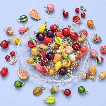 2PCS Fruit Series Alloy Pendant Set