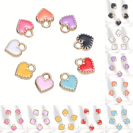 Colored Heart Alloy Pendants