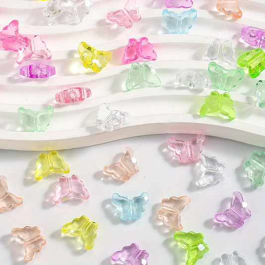 Colorful Transparent Butterfly Spacer Beads