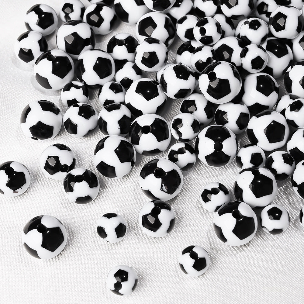 30/50/100pcs 8/10/12mm Acrylic Soccer Beads