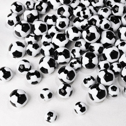 30/50/100pcs 8/10/12mm Acrylic Soccer Beads