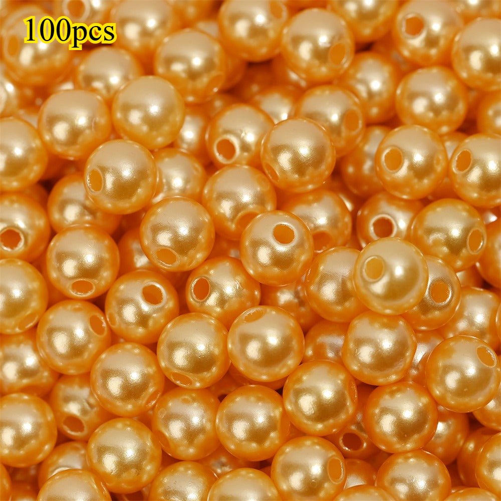 100pcs Random Colorful 8mm Round Acrylic Spacer Beads