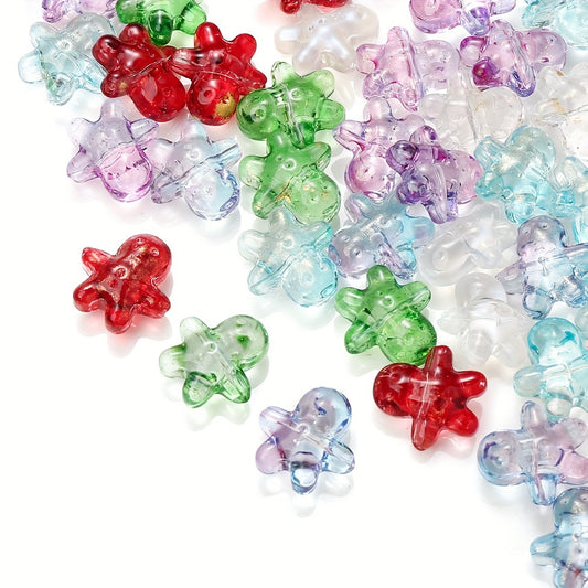 20pcs Christmas Snowman Glass Beads
