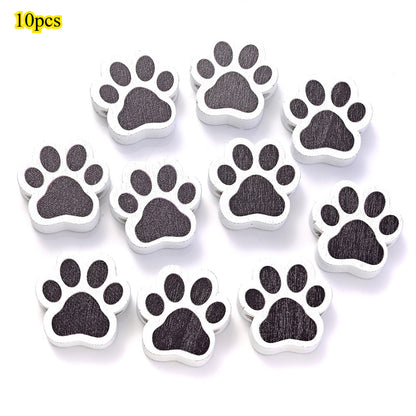 Dog-Themed Wooden Beads