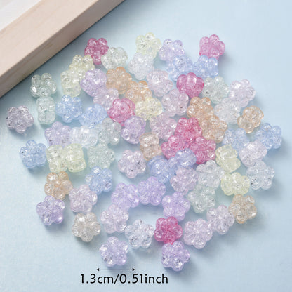 Clear Acrylic Flower Spacer Beads