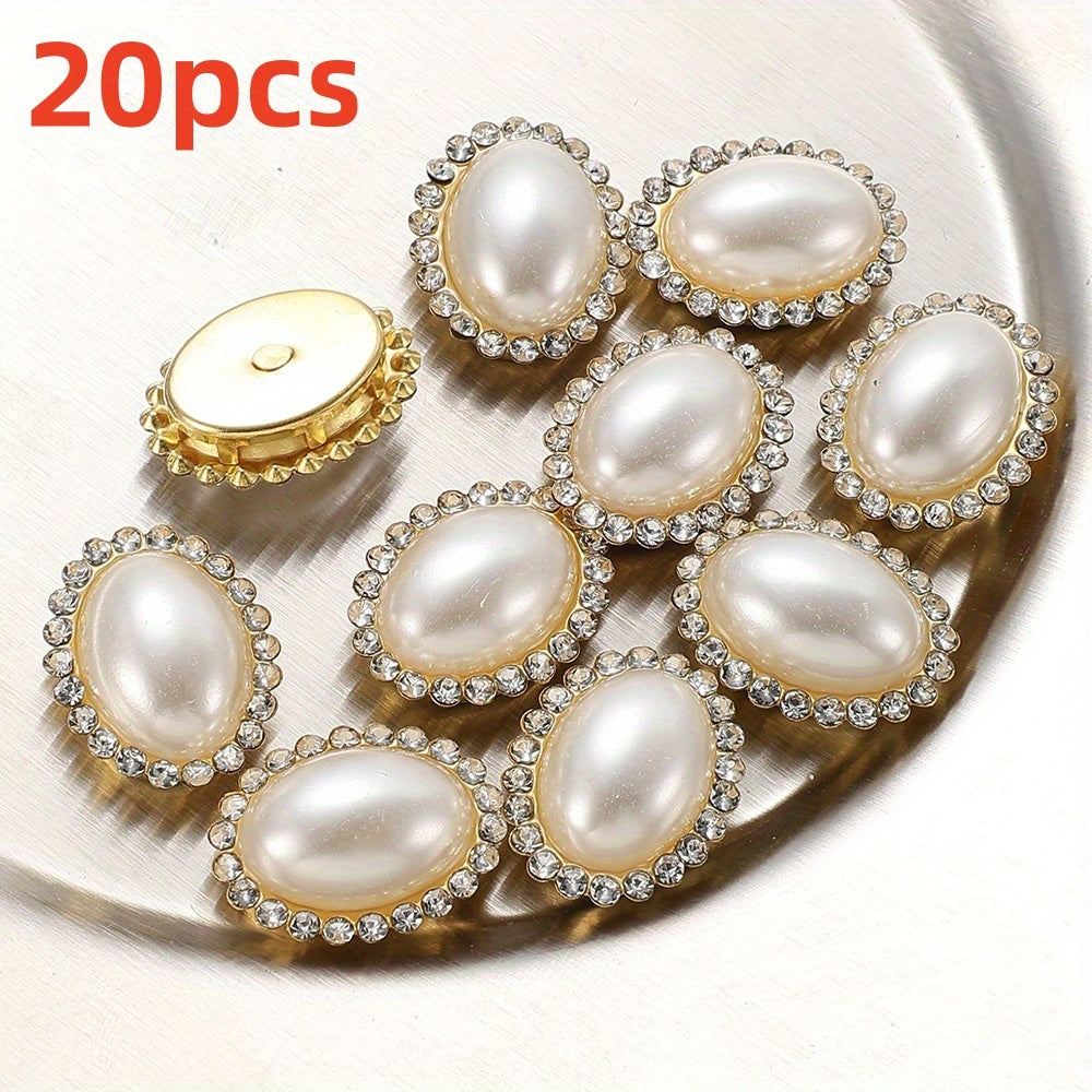 20pcs White Acrylic Artificial Pearl Beads