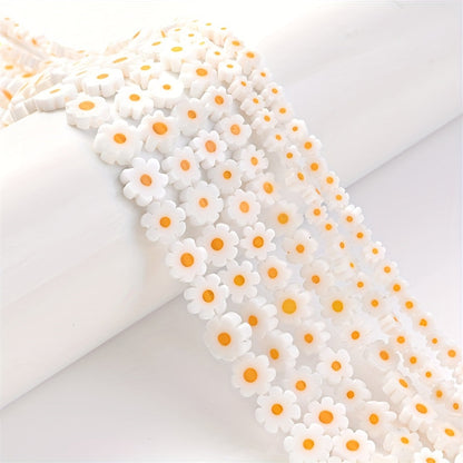 4/6/8mm Glass Daisy Flower Beads - DIY Jewelry Making for Bracelets