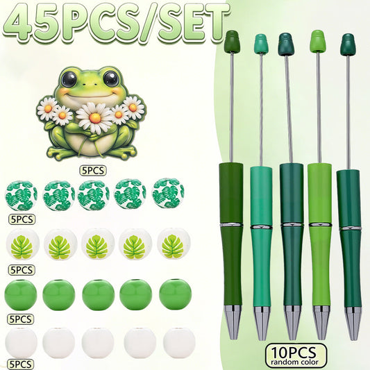 45-Piece Frog-Themed DIY Bead Set