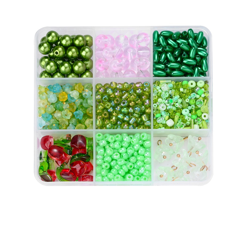 Green Glass Bead Set
