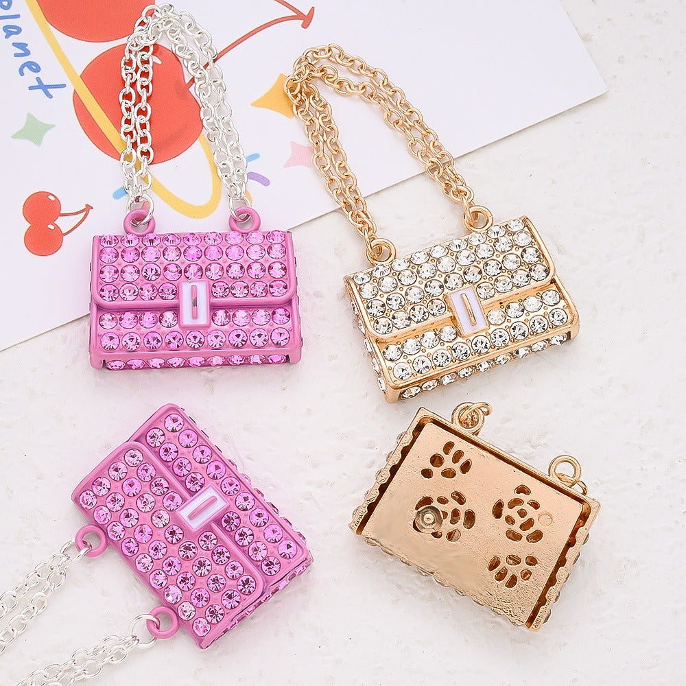 Alloy Rhinestone Bag Charms