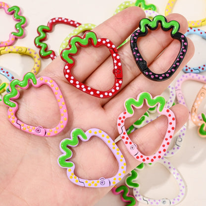 Polka Dot Strawberry Zinc Alloy Key Rings