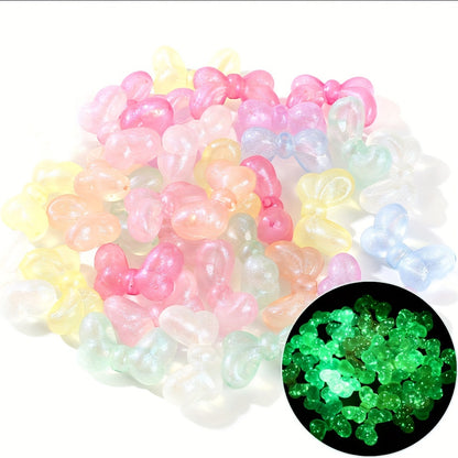 20pcs/set 16x27mm Glow-in-the-Dark Bowknot Beads