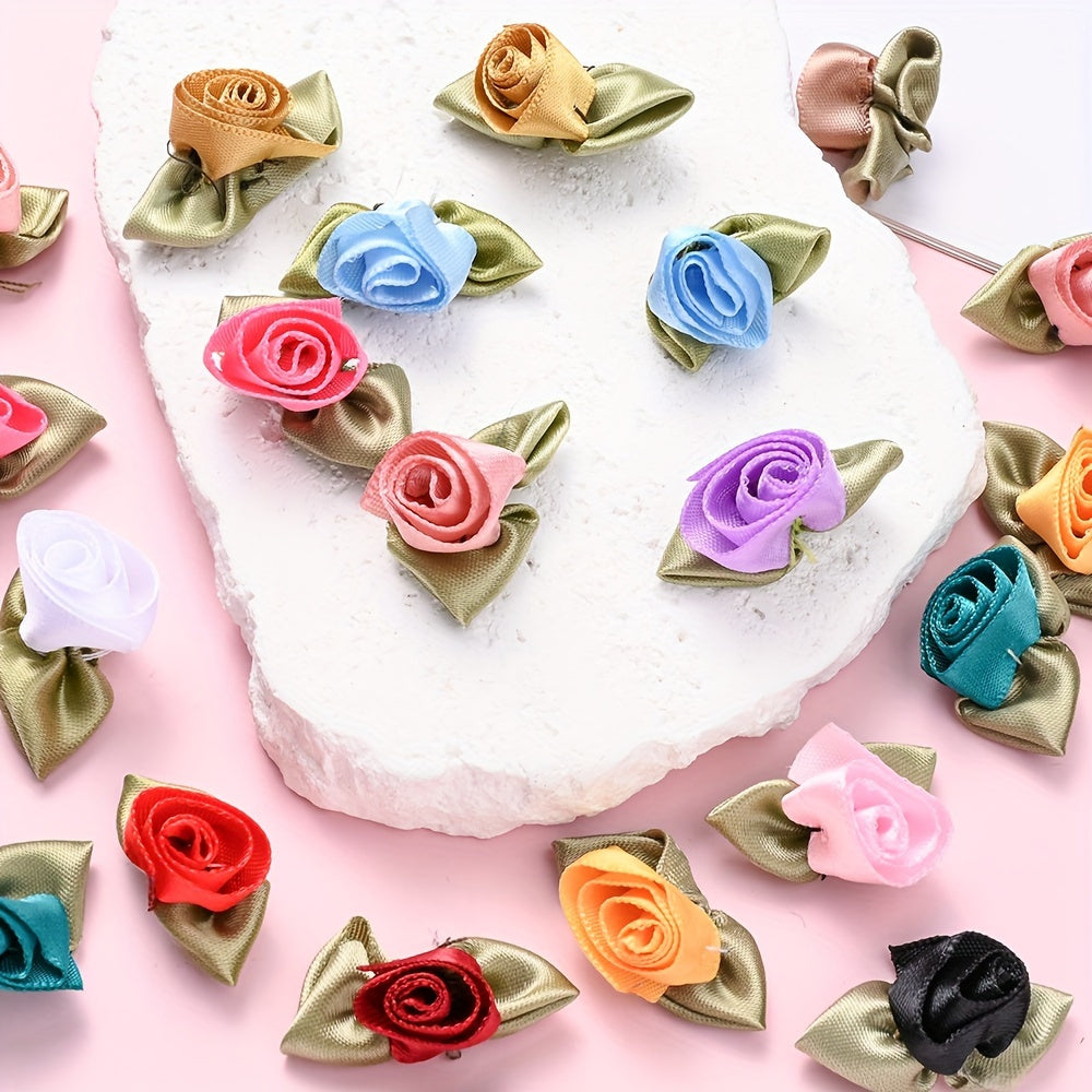 10PCS 12×32mm Fabric Tulip Flower Embellishment Set