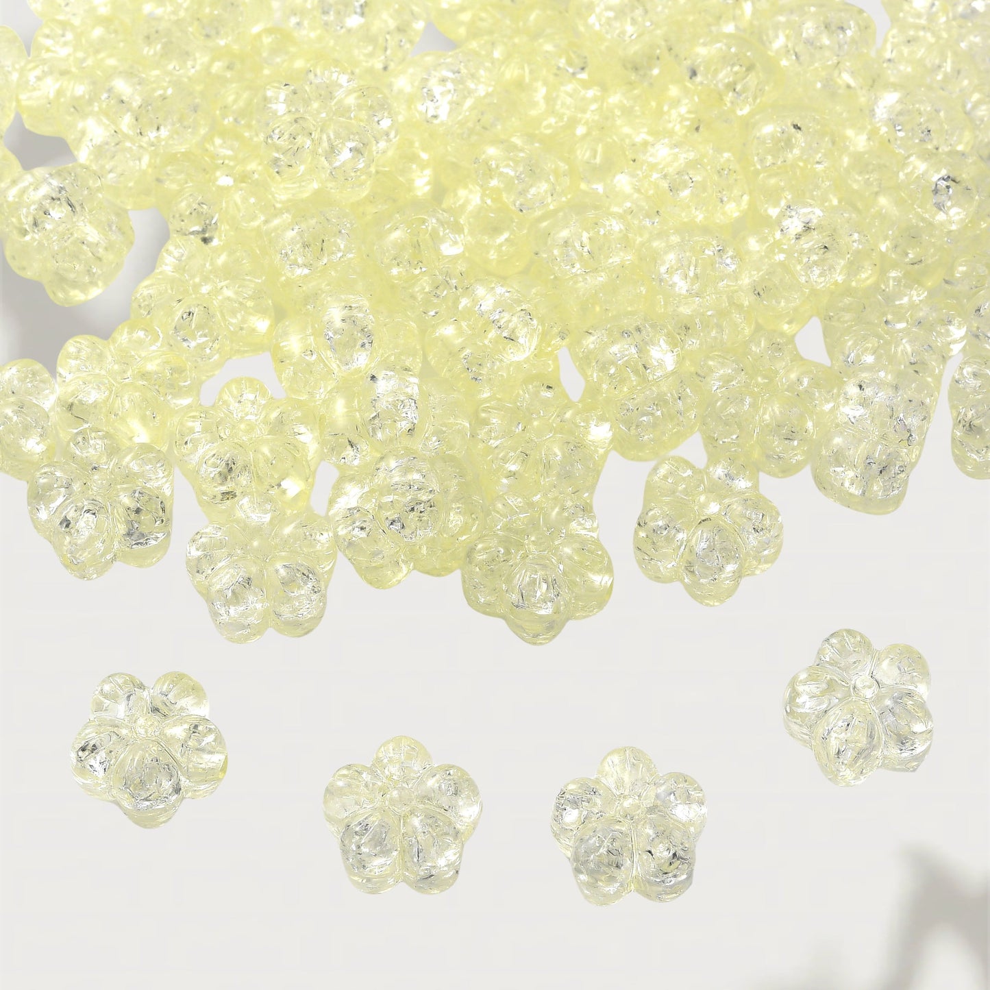 Clear Acrylic Flower Spacer Beads