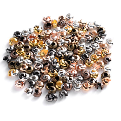 100pcs Copper Round Crimp Cover Beads