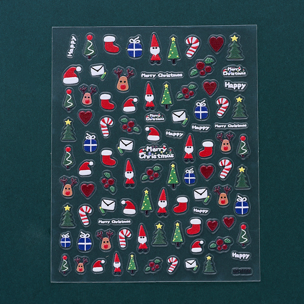 Christmas 5D Relief Nail Art Stickers