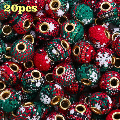 Christmas Plaid Cloth Beads