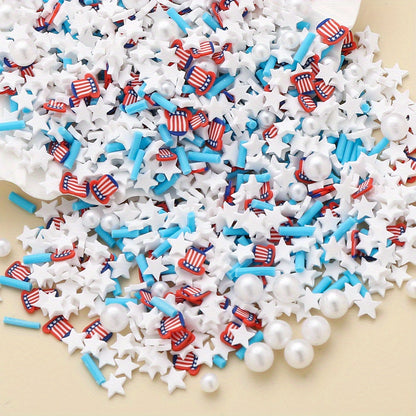 American Independence Day Patriotic Star Spacer Beads