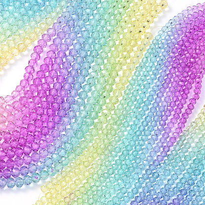 Transparent Faceted Crystal Glass Beads