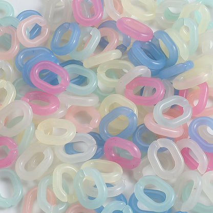 50-Piece 14x19 mm Clear Jelly Acrylic Chain Links